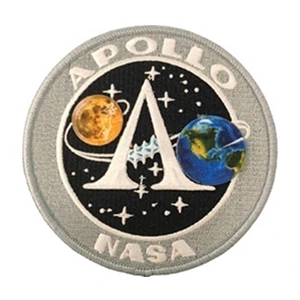 Embroidered Apollo NASA patch with earth and moon
